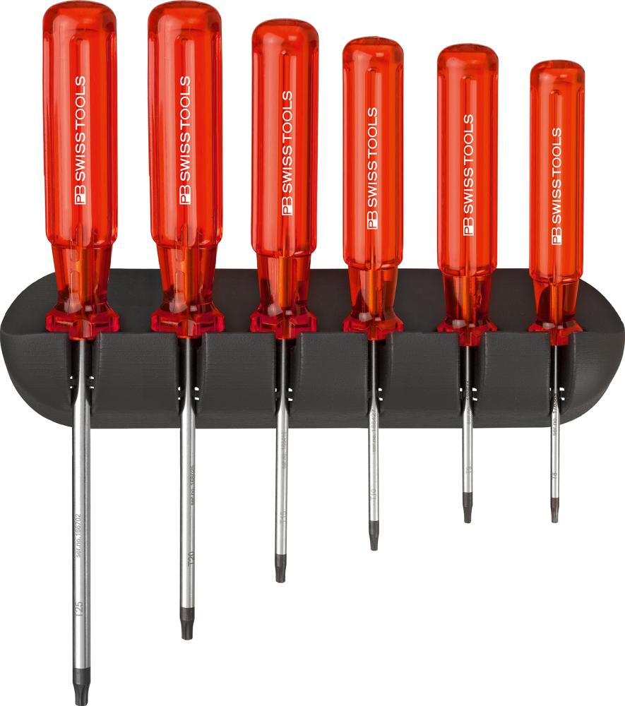 Imagen de JUEGO DESTORNILLADORES 6 PIEZAS TORX EN SOPORTE MURAL CLASSIC PB SWISS TOOLS