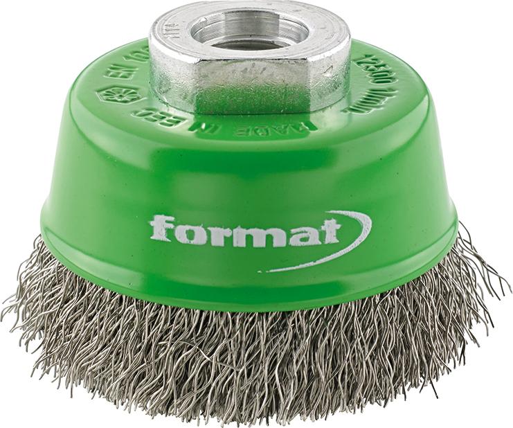 Imagen del producto Cepillo de copa inox M14 ondulado 60x mm FORMAT