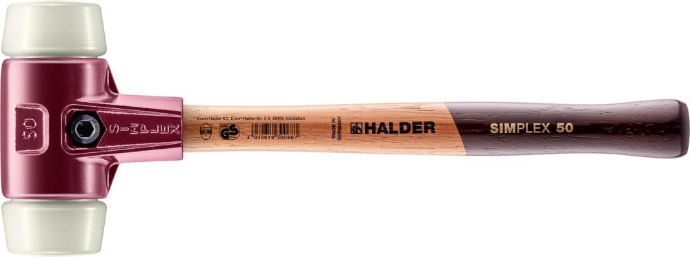 Imagen del producto Martillo de superficie blanda SIMPLEX nailon 50mm HALDER