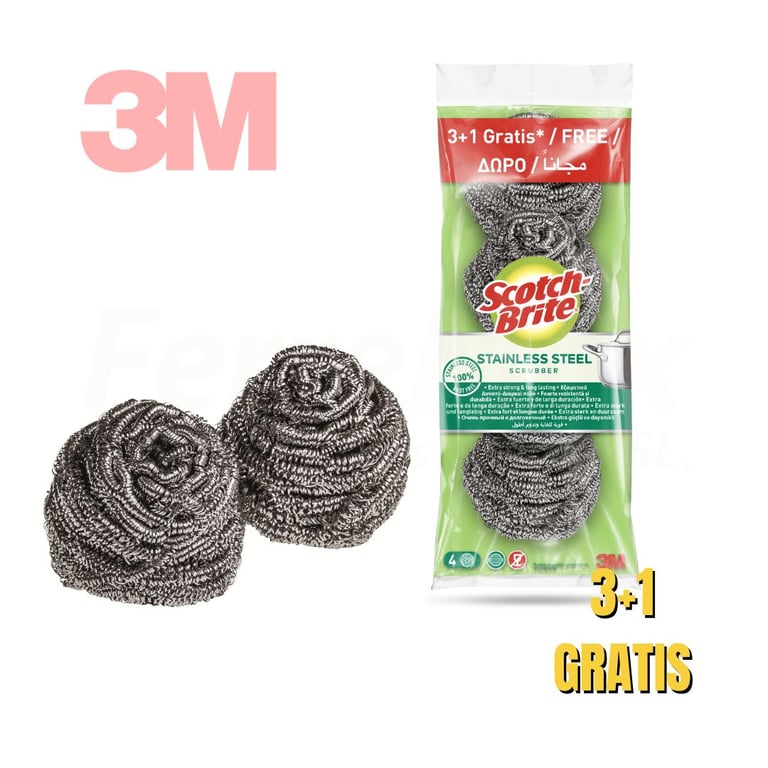 Imagen del producto SCOTCH-BRITE ESTROPAJO NANAS METALICO 3+1