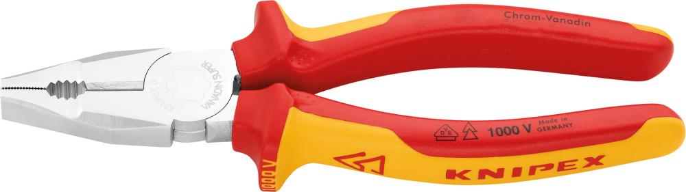 Imagen de ALICATES UNIVERSALES KNIPEX VDE CROMADOS 1000V CON MANGO MULTICOMPONENT
