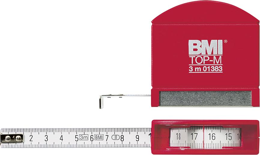 Imagen del producto Cinta métrica de bolsilloblanca con suela de acerofino 3mx13mm BMI
