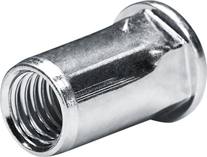 Imagen de TUERCA REMACHE CIEGO ACERO CAB. BOMBEADA M8, VÁST. HEX. PARCIAL MARGENSUJECIÓN 0,5-3,0MM GOEBEL