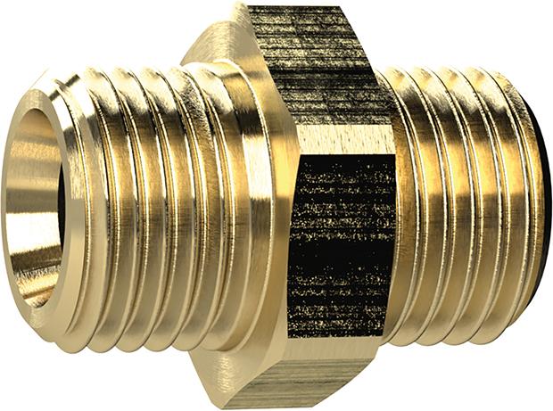 Imagen del producto Boquilla doble latón rosca macho G1/8"xG1/8" SW14mm RIEGLER