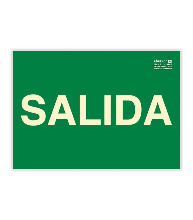 Imagen del producto SEÑAL LUMINISCENTE SALIDA DE EMERGENCIA A5 PVC