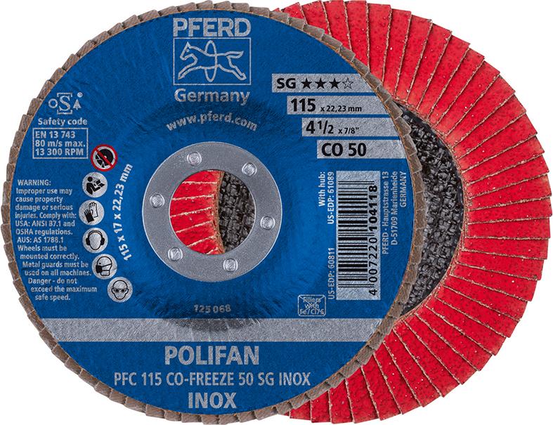 Imagen del producto Disco abrasivo de láminasCOFREEZE convexo 115mm K50 Pferd