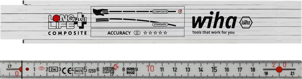 Imagen del producto Metro plegable 2mx 14mm rojo/negro Wiha