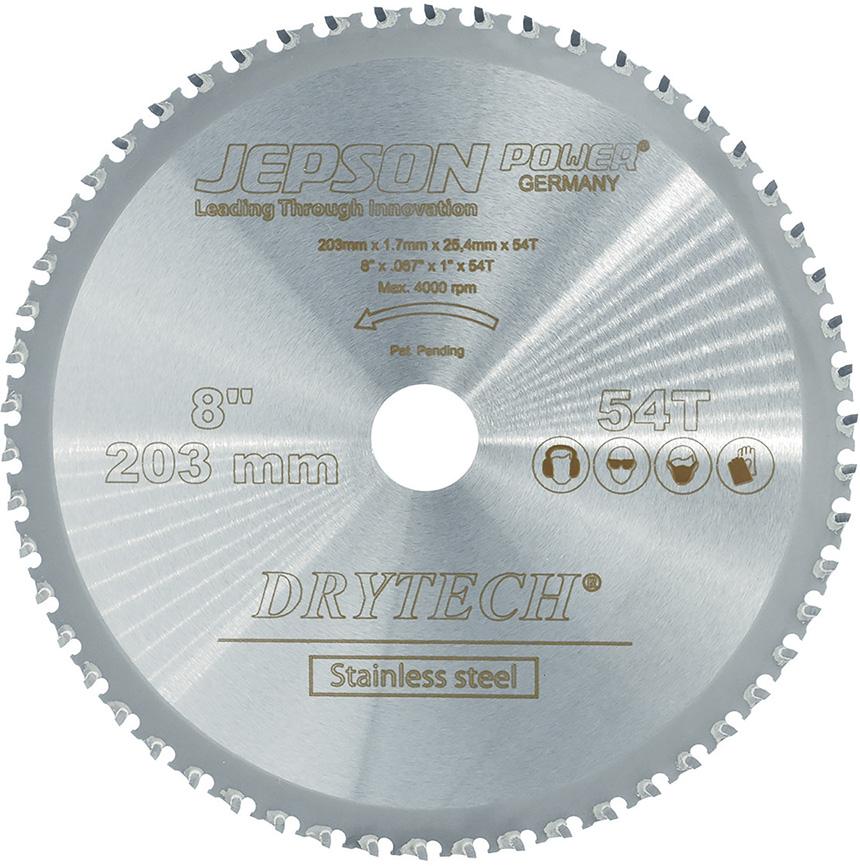 Imagen del producto Hoja de sierra de metal duro Drytech D=203x25,4x1,7mm 54Z parainox Jepson
