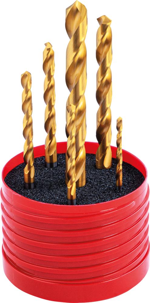 Imagen del producto Jgo. broca espiral MDI similar a DIN338 TiN 3/4/5/6/8/10mm RUNDBOX-FORMAT