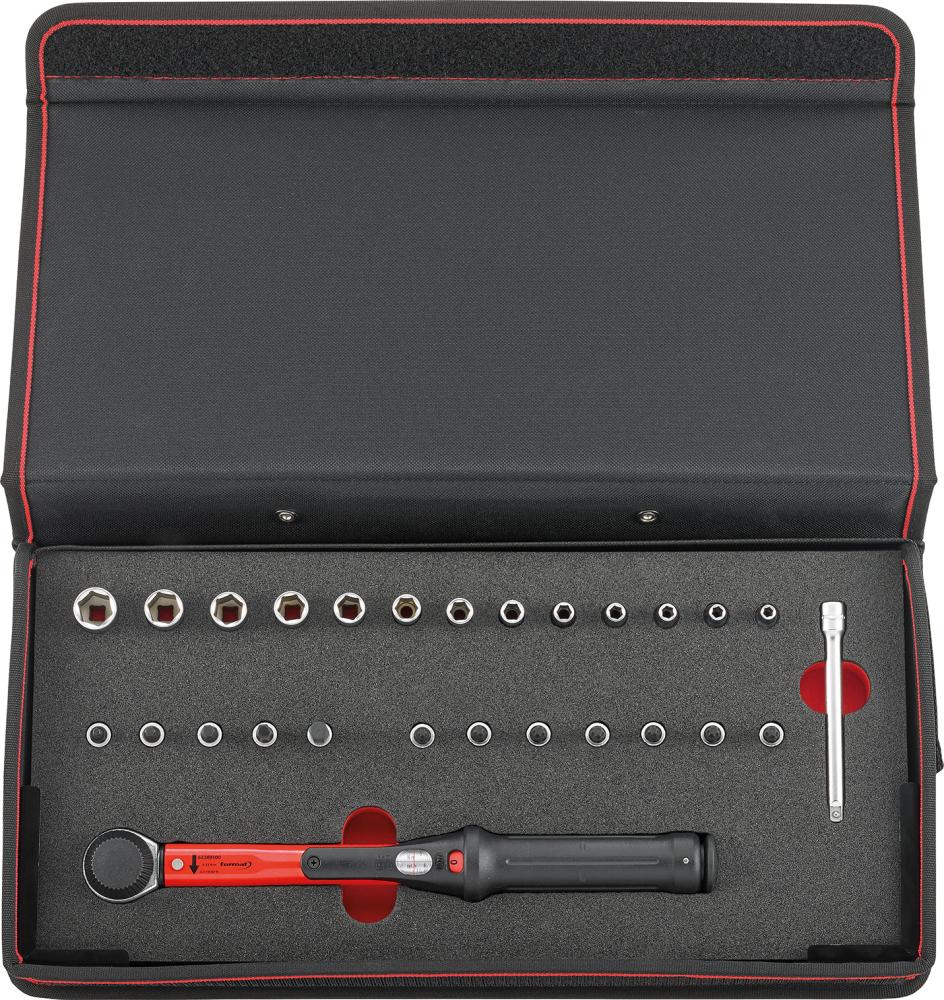 Imagen del producto Jgo. llave dinamométrica 5-25Nm 1/4" en estuche FORMAT