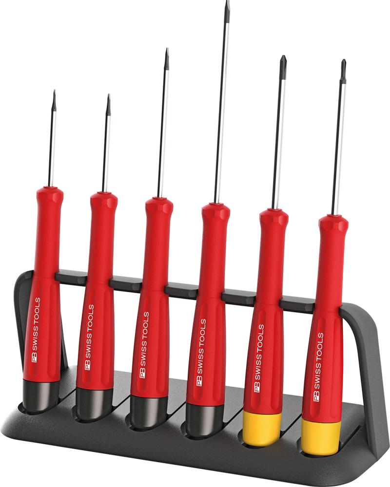 Imagen de JGO DESTORNILLADORES P/ ELECTRÓNICA 6 PIEZAS CABEZA PLANA/PH PB SWISS TOOLS