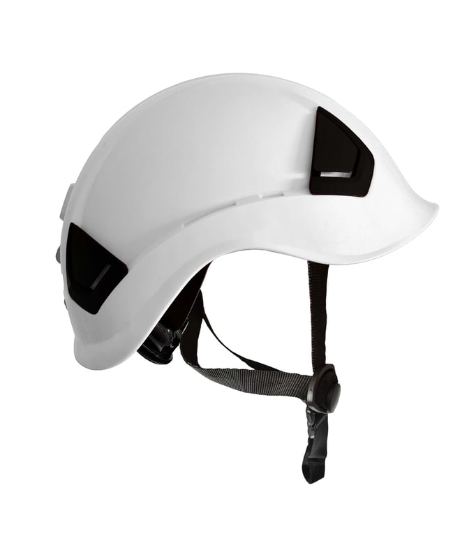 Imagen del producto CASCO BLANCO CON VENTILACION Y BARBOQUEJO