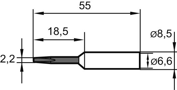 Imagen de PUNTA DE SOLDAR ERSADUR Nº 832 2,2 MM CINCEL , EXTENDIDA ERSA
