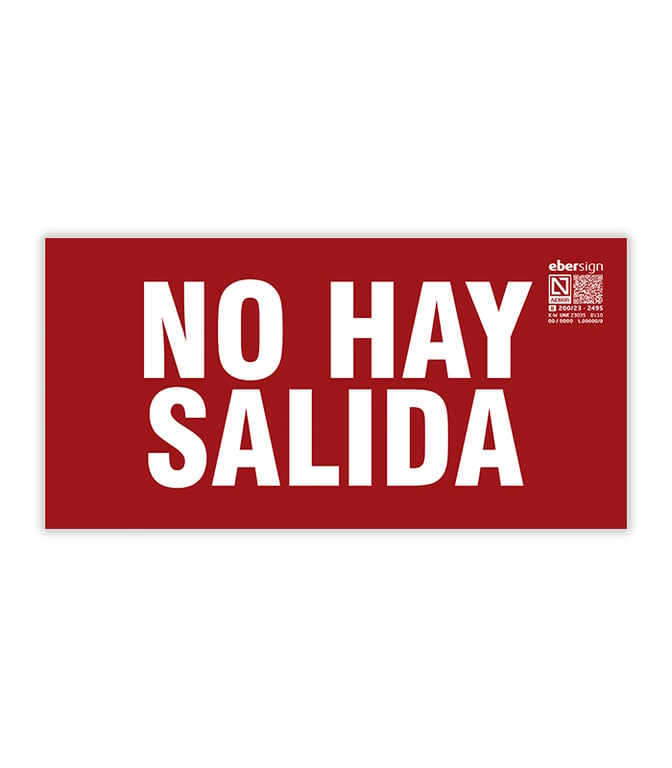 Imagen del producto SEÑAL LUMINISCENTE NO HAY SALIDA A4 PVC