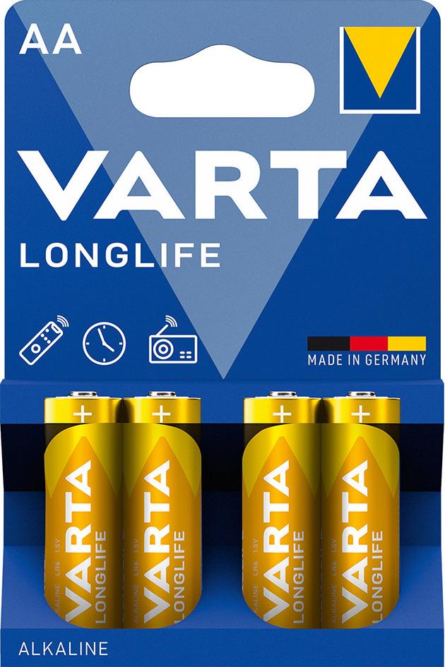 Imagen del producto Pila LONGLIFE VARTA AA blíster de 4