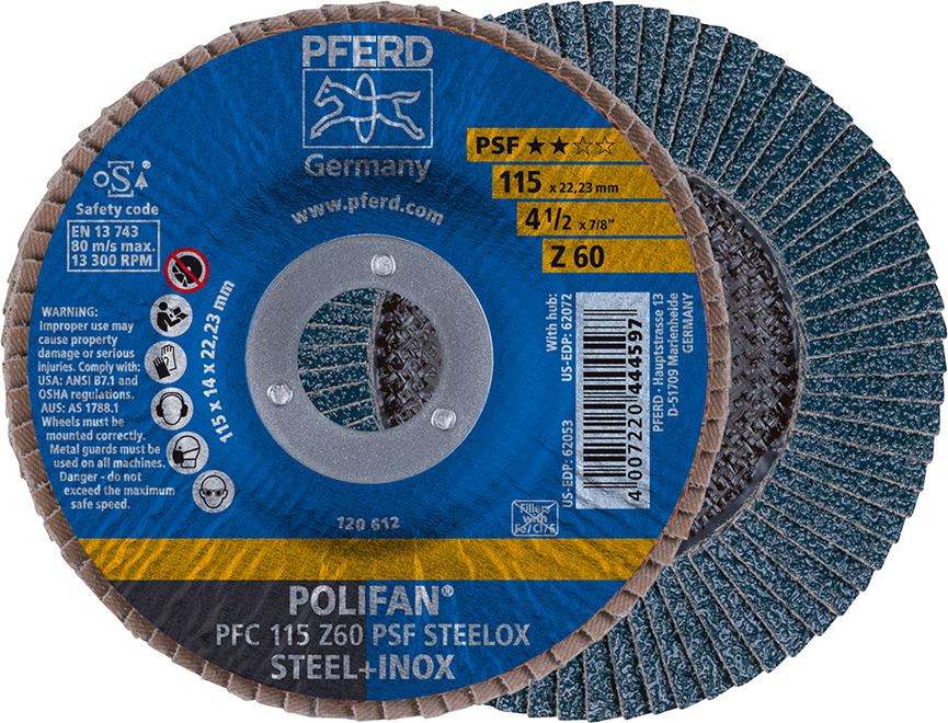 Imagen del producto Disco abrasivo de láminasZ 60PSF recto 115mm K60 Pferd