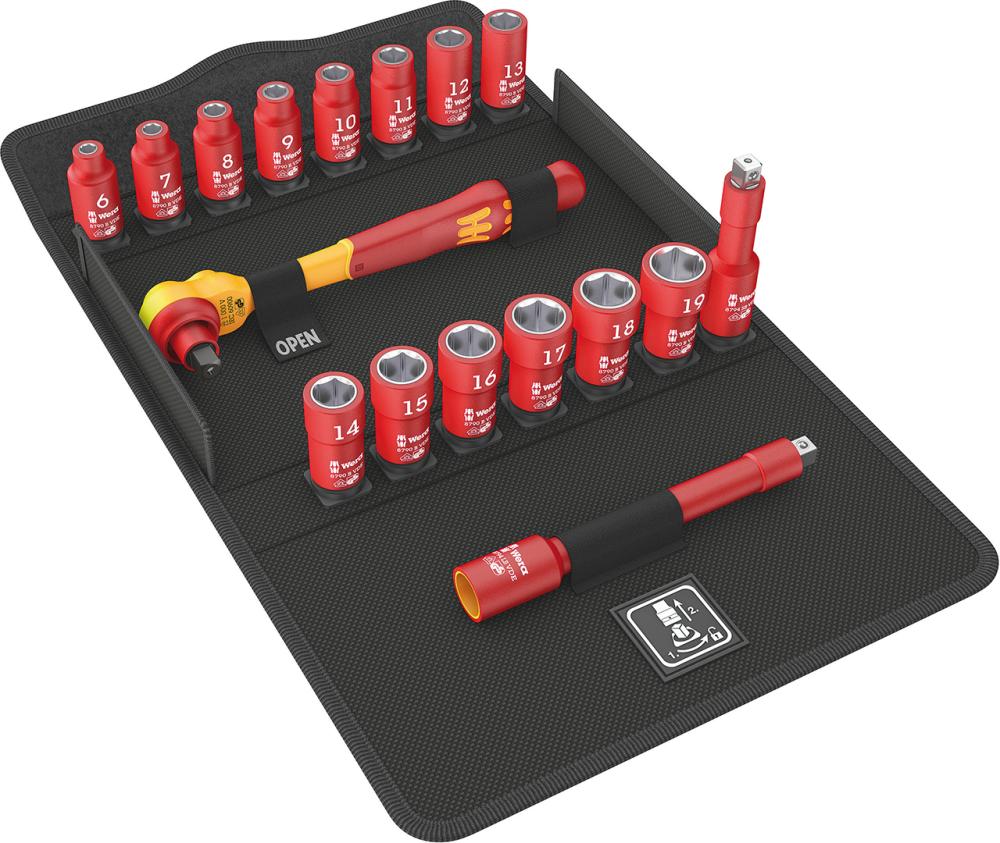 Imagen del producto Jgo llaves vaso 3/8" ZYKLOP VDE 17 pzas Wera