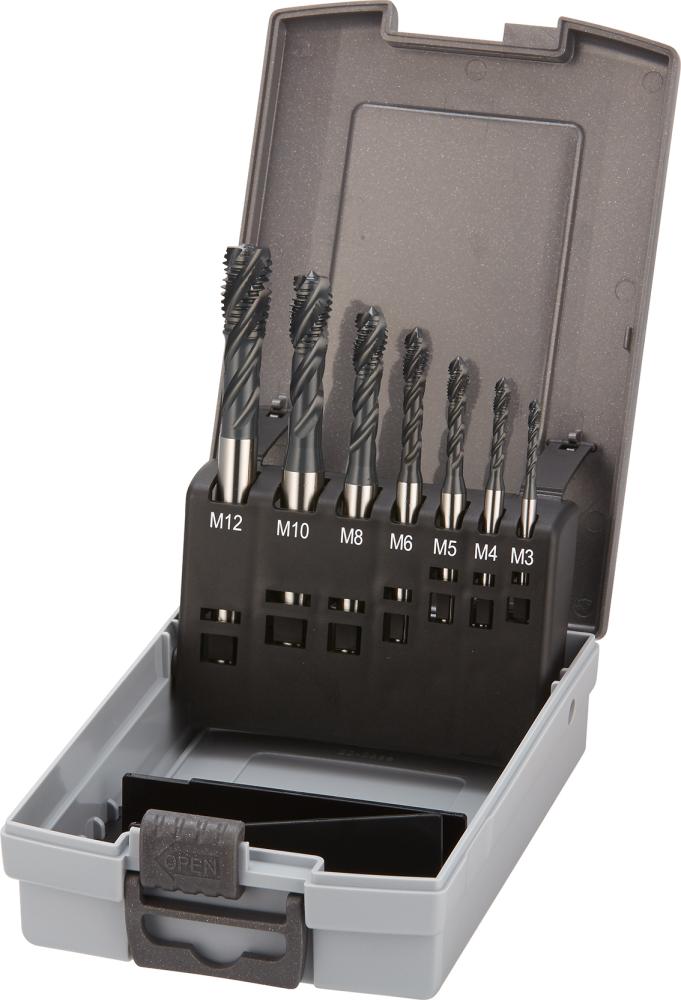 Imagen de MACHOS ROSCAR A MÁQUINA, JUEGO HSSE VAPORIZADA TIALN INOX 6HX M3-M12 FORTIS