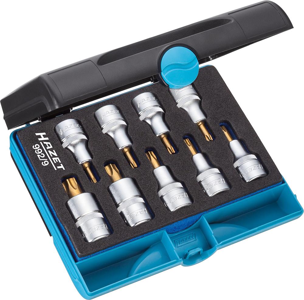 Imagen del producto Jgo. puntas destor. 1/2" T20 hasta T60 9 pzas. Hazet