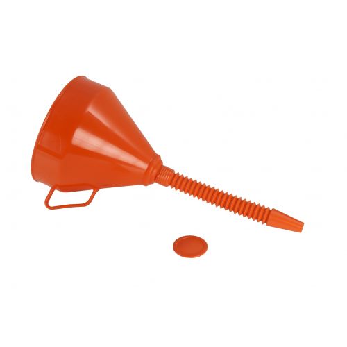 Imagen del producto EMBUDO PLÁSTICO CON PICO FLEXIBLE Y FILTRO 160 MM