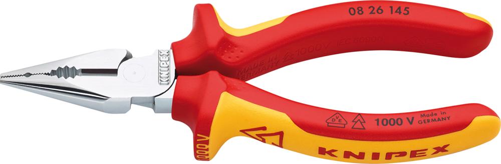 Imagen de ALICATE UNIVERSAL DE PUNTAS VDE 145MM KNIPEX CROMADO | MANGOS MULTICOMPONENTE