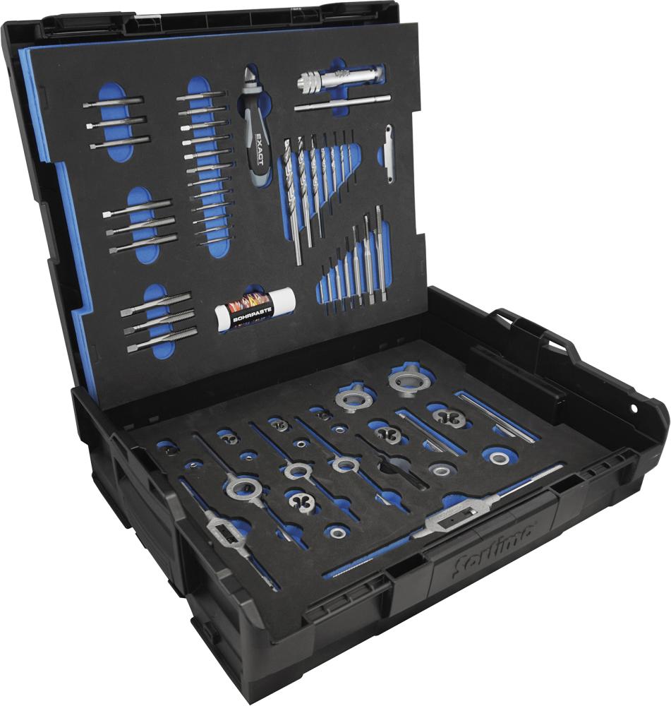 Imagen del producto Útil de roscar, juego HSSE 61 pzas M3-M12 EXACT