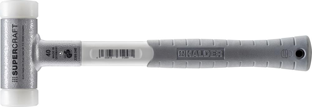 Imagen de MARTILLO NYLON SUPERCRAFT40MM SIN CONTRAGOLPE CON MANGO 3 COMPONENTES HALDER