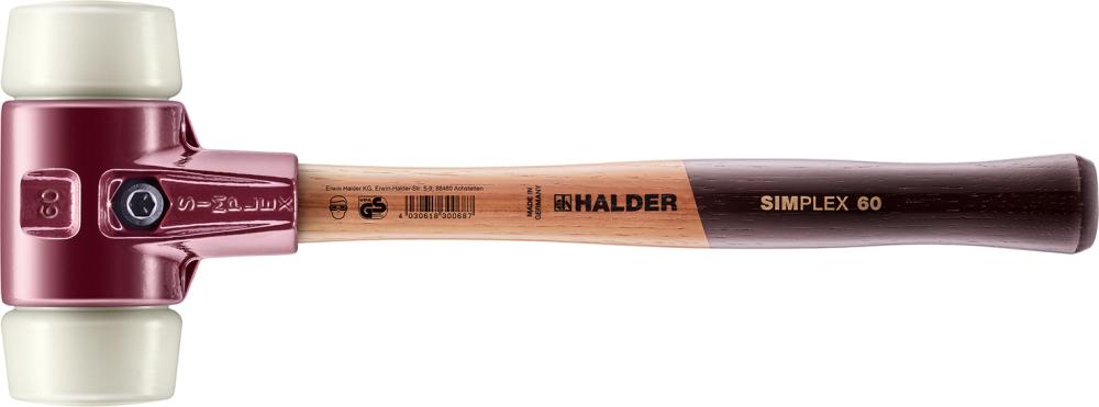Imagen del producto Martillo de superficie blanda SIMPLEX nailon 60mm HALDER