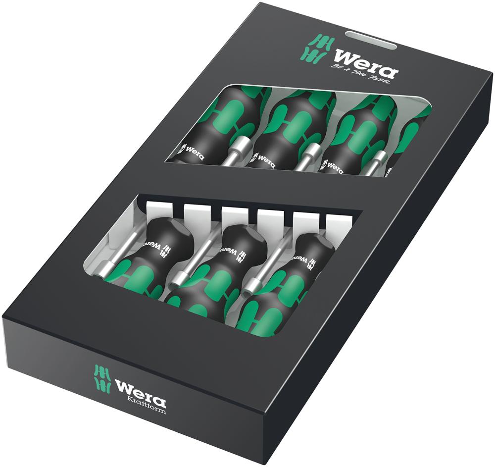 Imagen de JGO DESTORNILLADOR LLAVE DE VASO HOLO 7 UNIDADES WERA