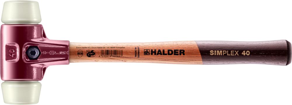 Imagen del producto Martillo de superficie blanda SIMPLEX nailon 40mm HALDER