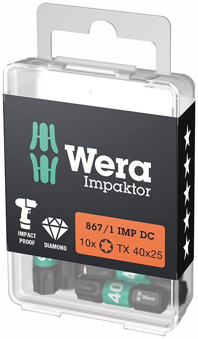 Imagen de PUNTA IMPAKTOR 1/4" DIN 3126 C6,3 T40X25MM PAQUETE 10 UDS WERA