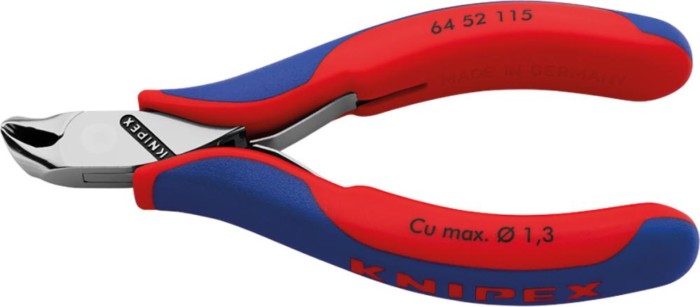 Imagen de ALICATES DE CORTE OBLICUOFRONTAL ELECTRÓNICA SIN BISEL 115MM KNIPEX