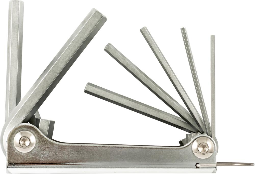 Imagen del producto Jgo llaves Allen en soporte plegable mano metal 2,5-10mm 7 pzas