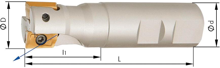 Imagen del producto Fresa frontal 90 grados Z2 refrigeración interna D25mm para APKT16