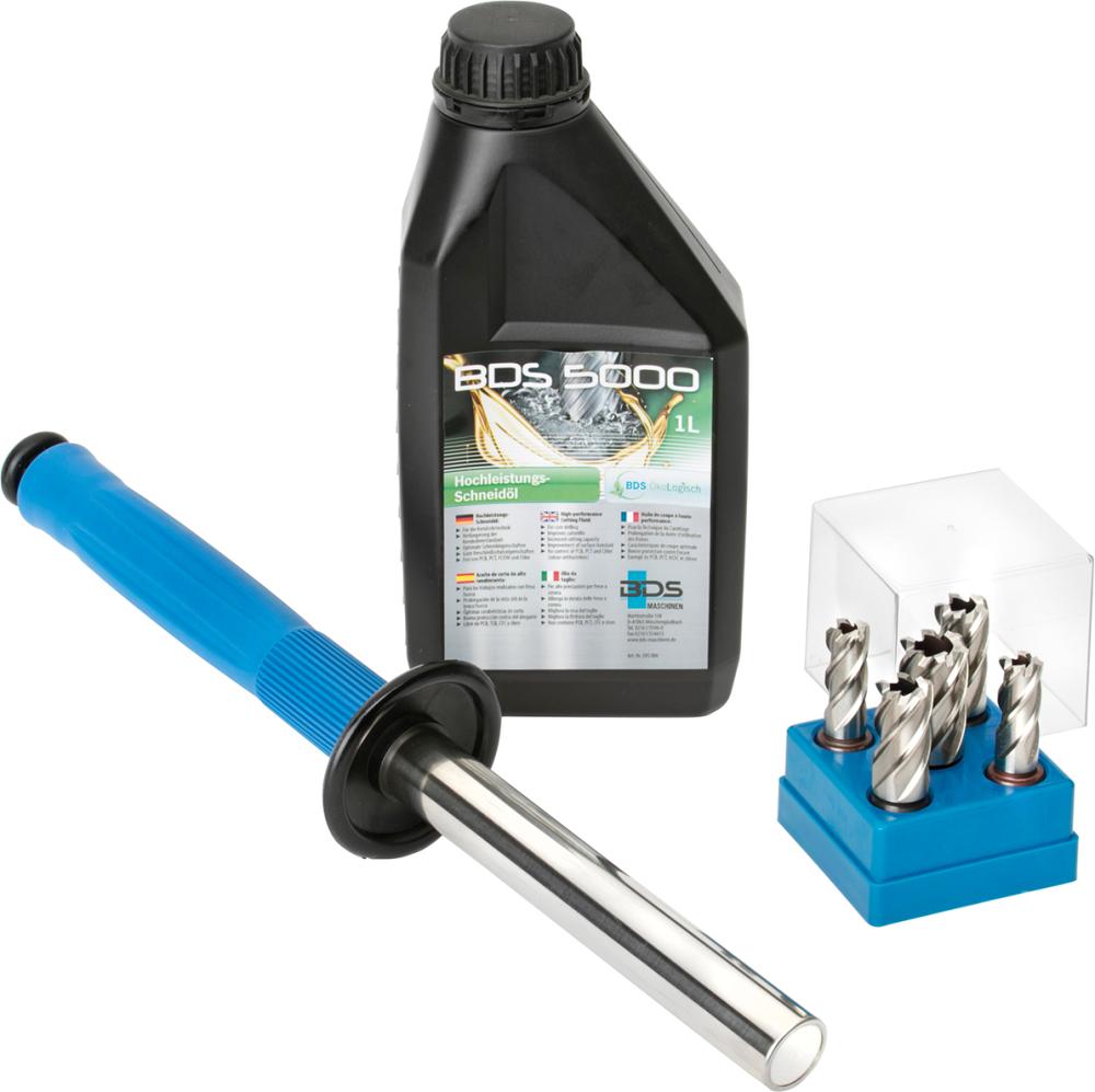 Imagen del producto Kit inicio PowerWorker ZST100 para trepanadora c/ imán 7 pzas BDS