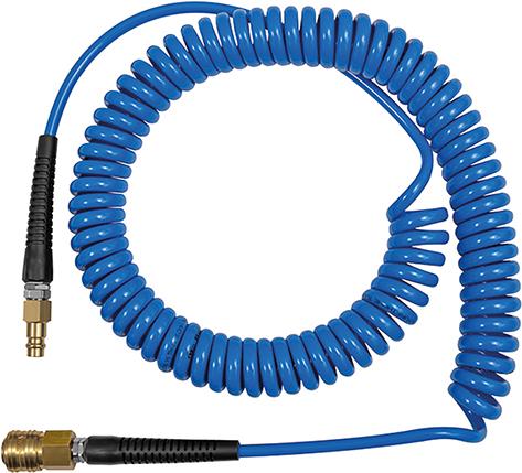 Imagen de MANGUERA EN ESPIRAL PU AZUL CON ACOPLAMIENTO Y CONECTOR AN7,2 10X6,5MM, 10M RIEGLER