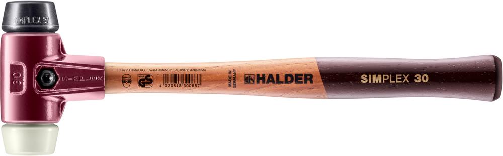 Imagen de MARTILLO DE SUPERFICIE BLANDA SIMPLEX GOMA/NAILON 30MM HALDER