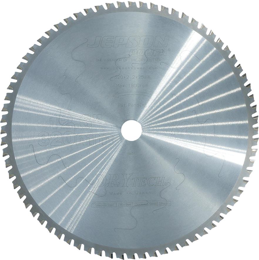 Imagen del producto Hoja de sierra de metal duro Drytech D=320x25, 4x2,2mm 72Z p/ acero de paredes gruesas Jepson