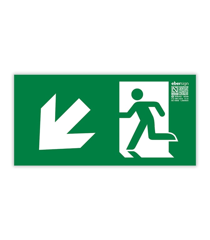 Imagen del producto SEÑAL LUMINISCENTE ESCALERA IZQUIERDA A4 PVC