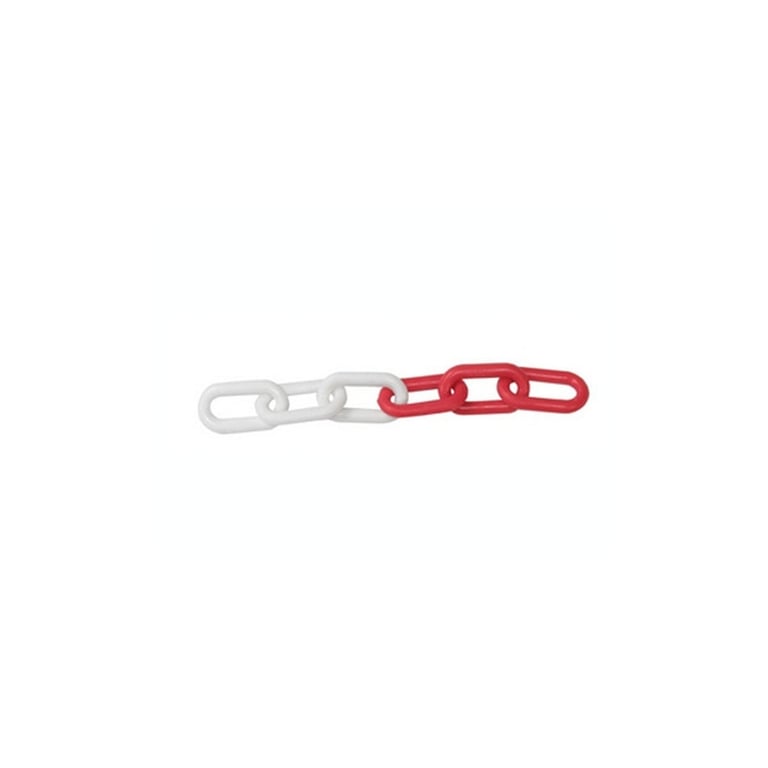 Imagen del producto MT CADENA PLASTICO 7.5 MM ROJA/BLANCA (ROLLO 25MTS)