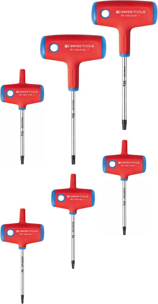 Imagen de DESTORNILLADOR MANGO EN TJUEGO EN CAJA DE CARTÓN 6PZAS. T8-25 PB SWISS TOOLS