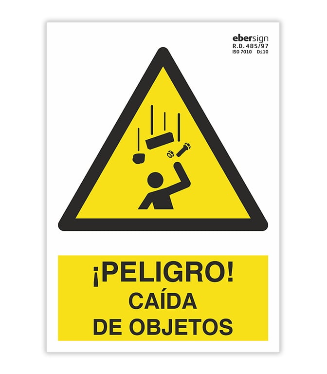 Imagen del producto SEÑAL PELIGRO CAIDA DE OBJETOS A4 POLIESTIRENO