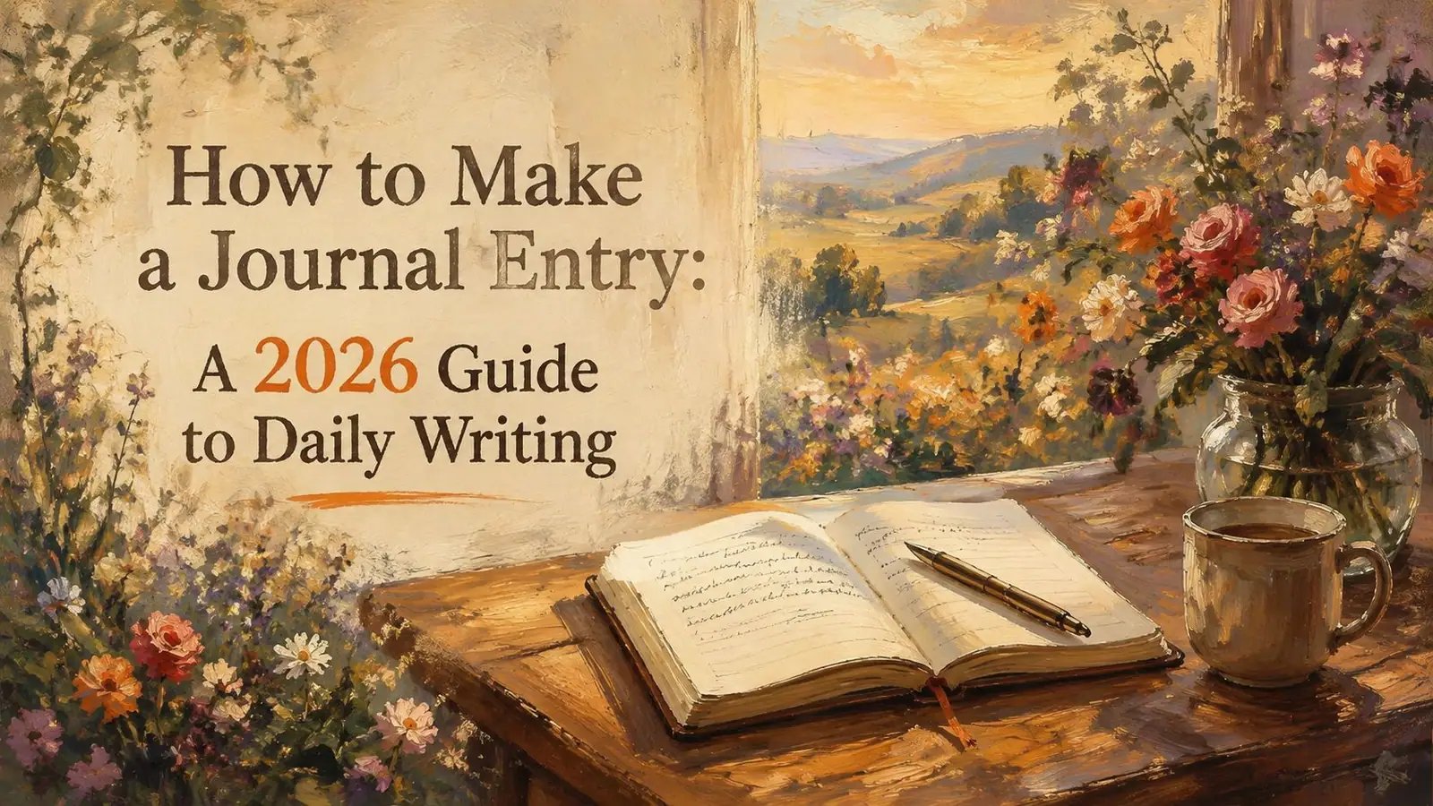 Painterly rotoscope illustration created for the article How to Make a Journal Entry: A 2026 Guide to Daily Writing