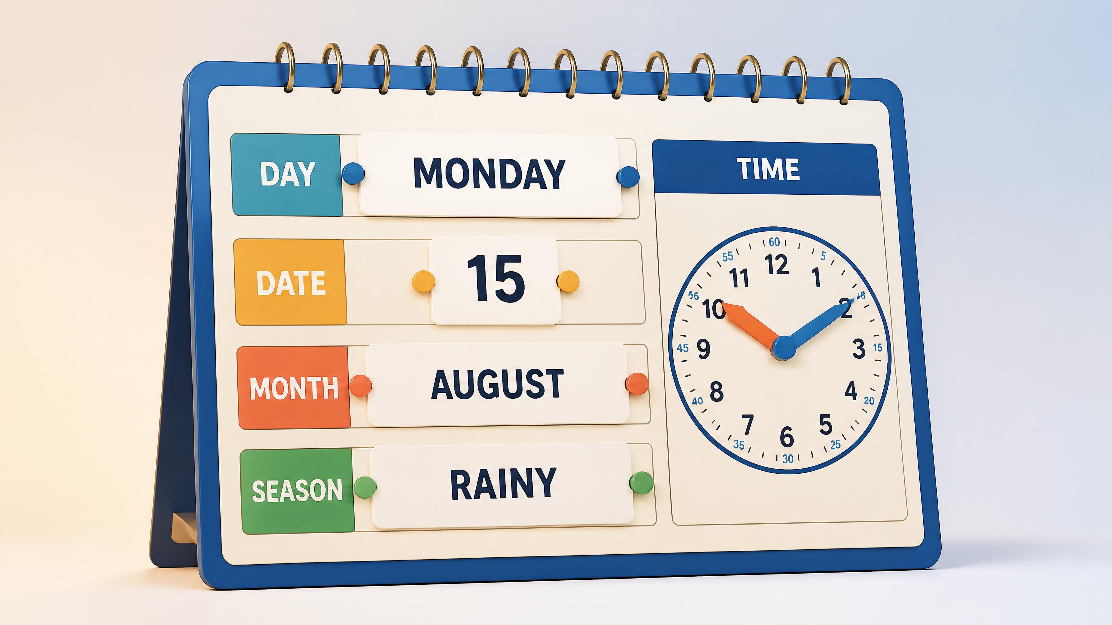 Modular classroom learning calendar
