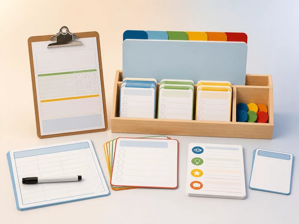 Classroom observation and reflection card set