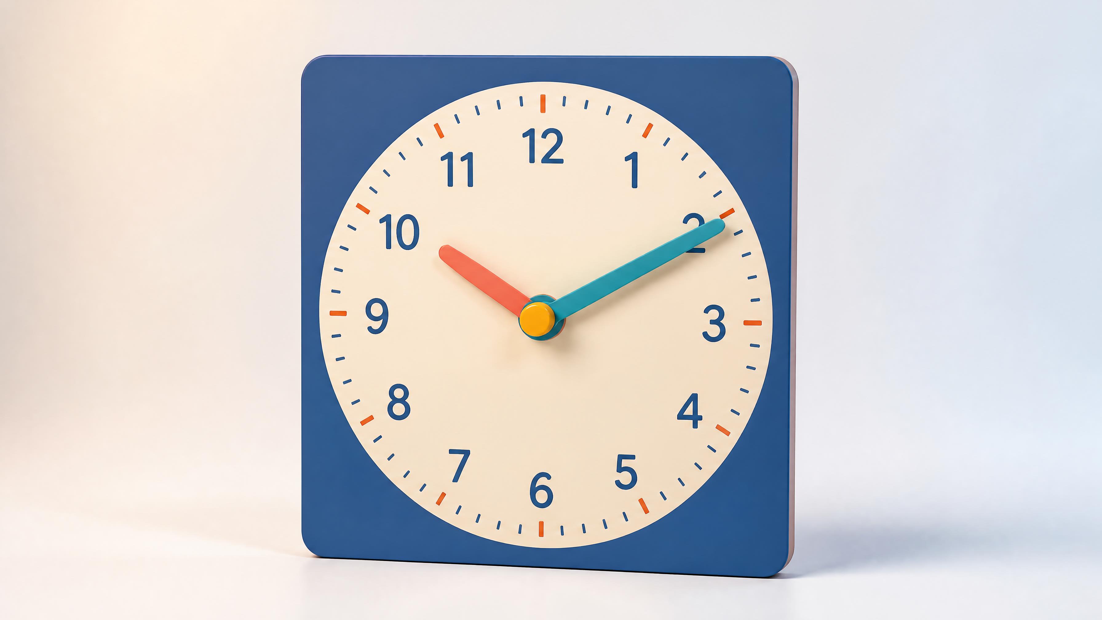 Classroom clock with movable hands