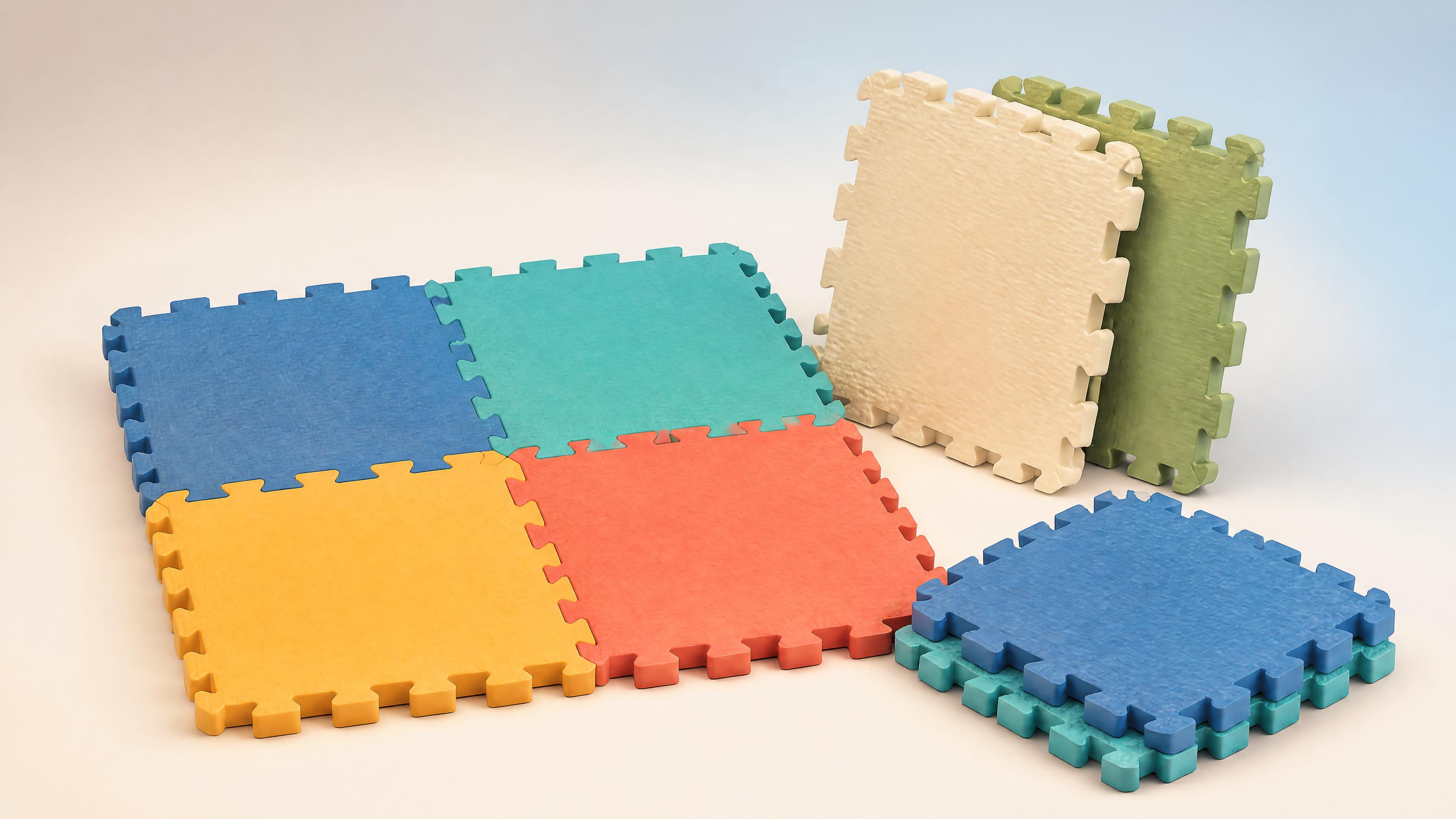 Colourful interlocking EVA foam floor tiles