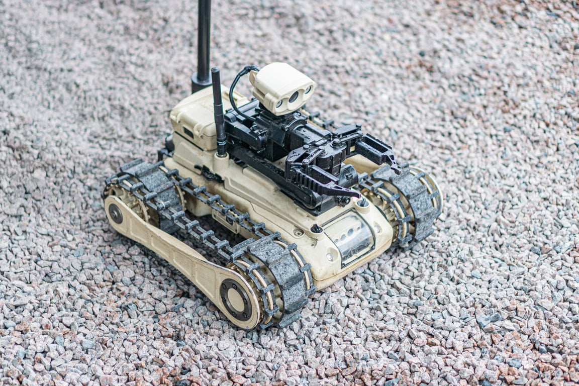 GPS-free localization for defense robots
