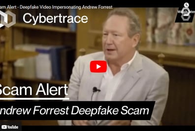 En djupt falsk video av Andrew Forrest som används av QuantumAI-tekniken för att bedrägera.