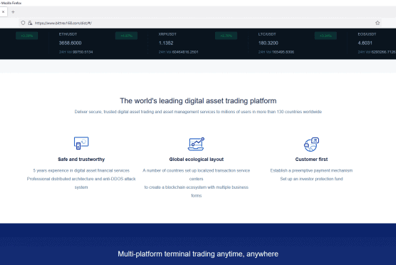 Screenshot of Bittrex168 scam cryptocurrency exchange website